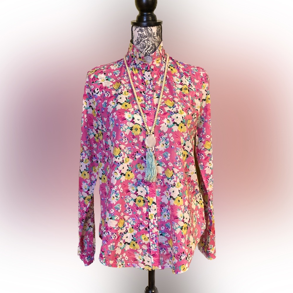 Pink Floral Button Up